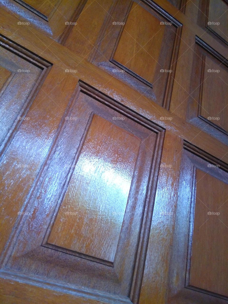 Rectangle shape on wooden door