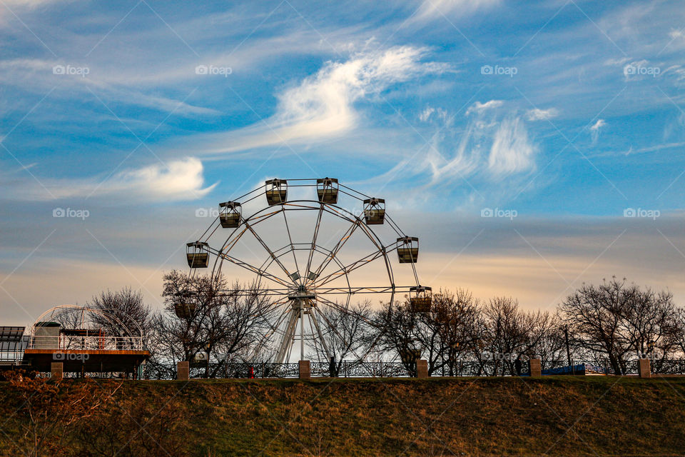 Carousel on the shore of the Sea of Azov.