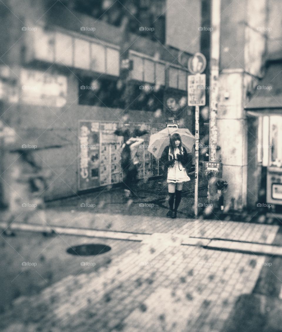 Japanese maid in the rain