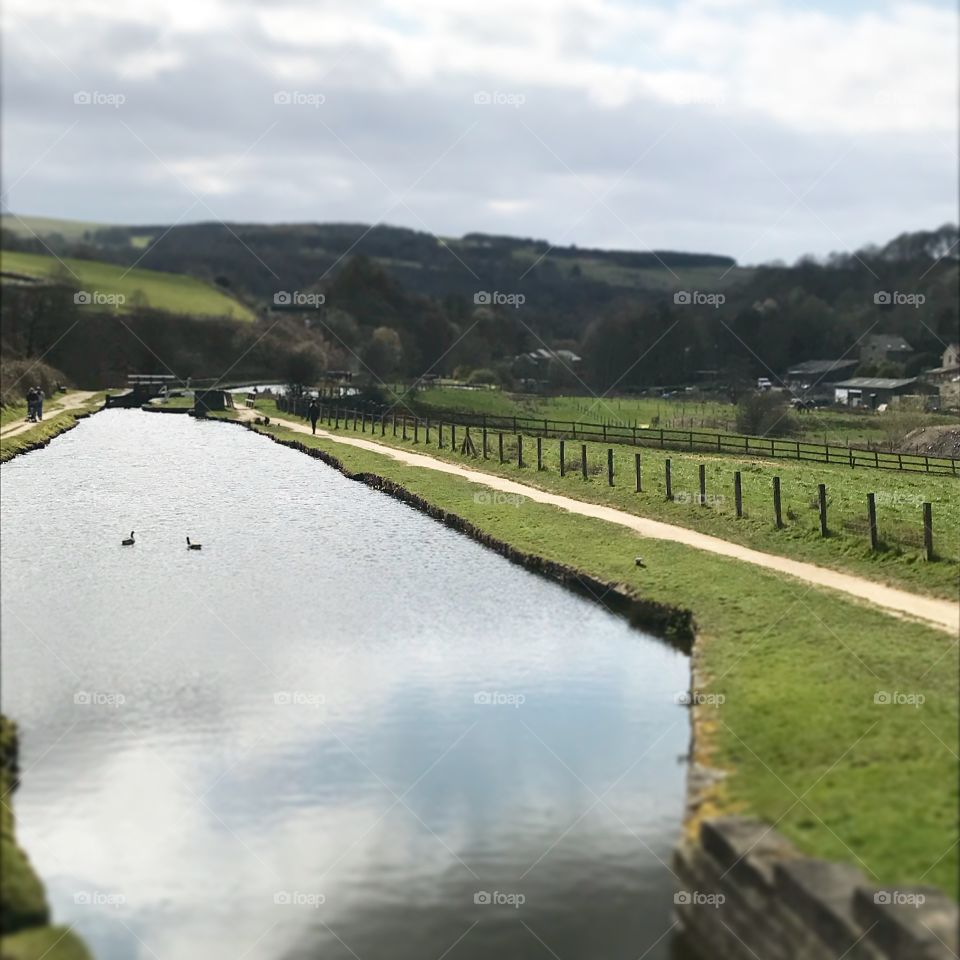 Sunny Canal View in the countryside