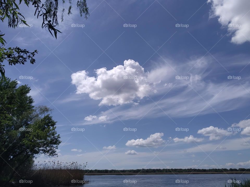 Clouds in the blue sky