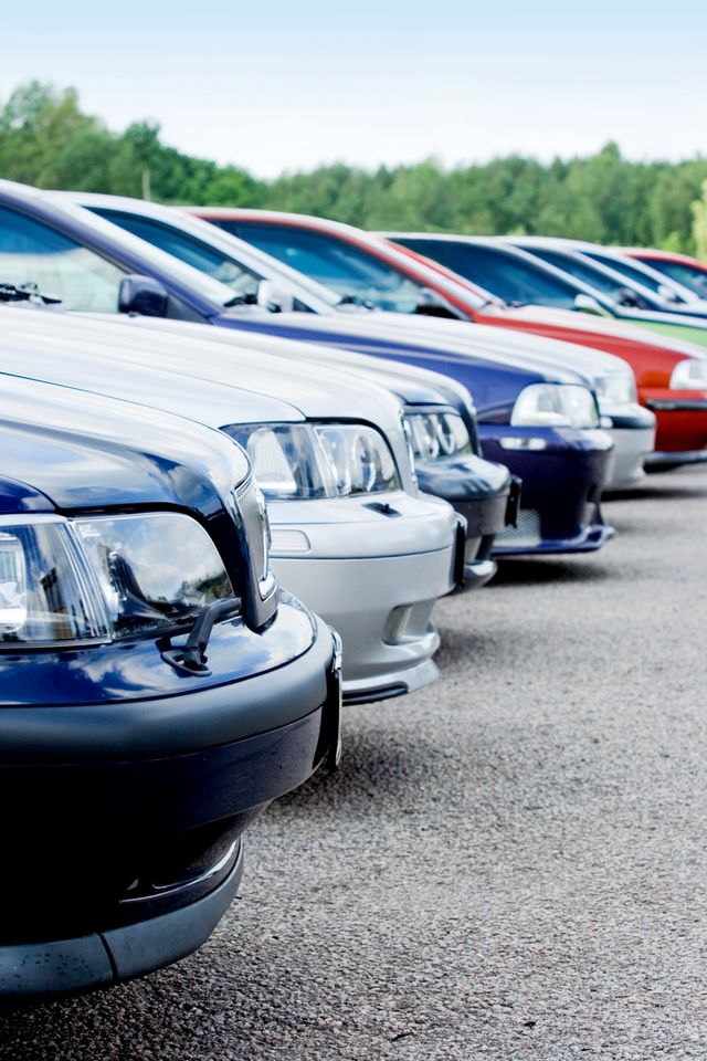 Cars lined up