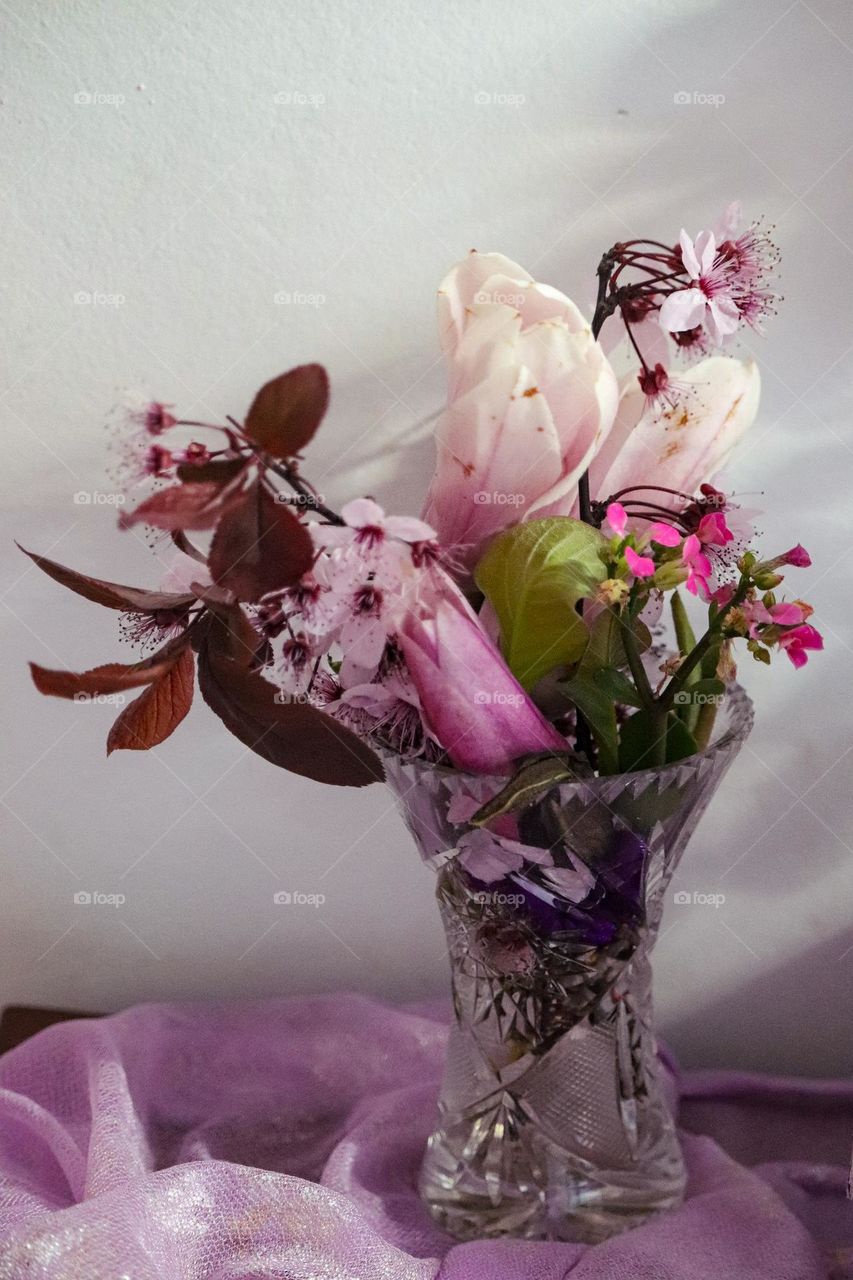 Spring floweres in a vase