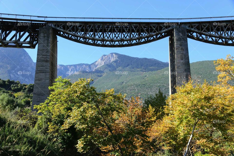 The historic bridge of Gorgopotamos, Greece