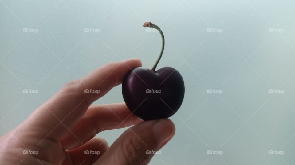 Healthy heart. heart - shaped cherry.