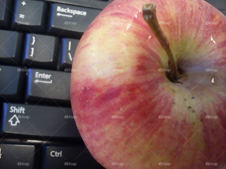 Apple on Keyboard