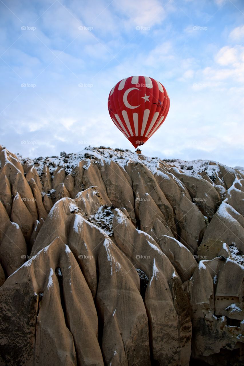 Hot Air Balloon flight at cappadocia Mountains, turkey