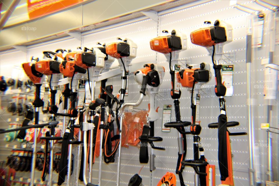 Weed Wackers at Hardware Store