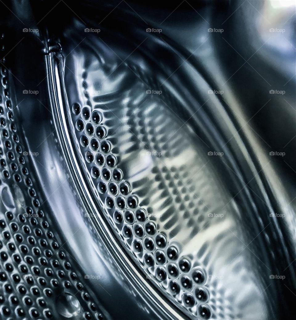 The interior of a washing machine