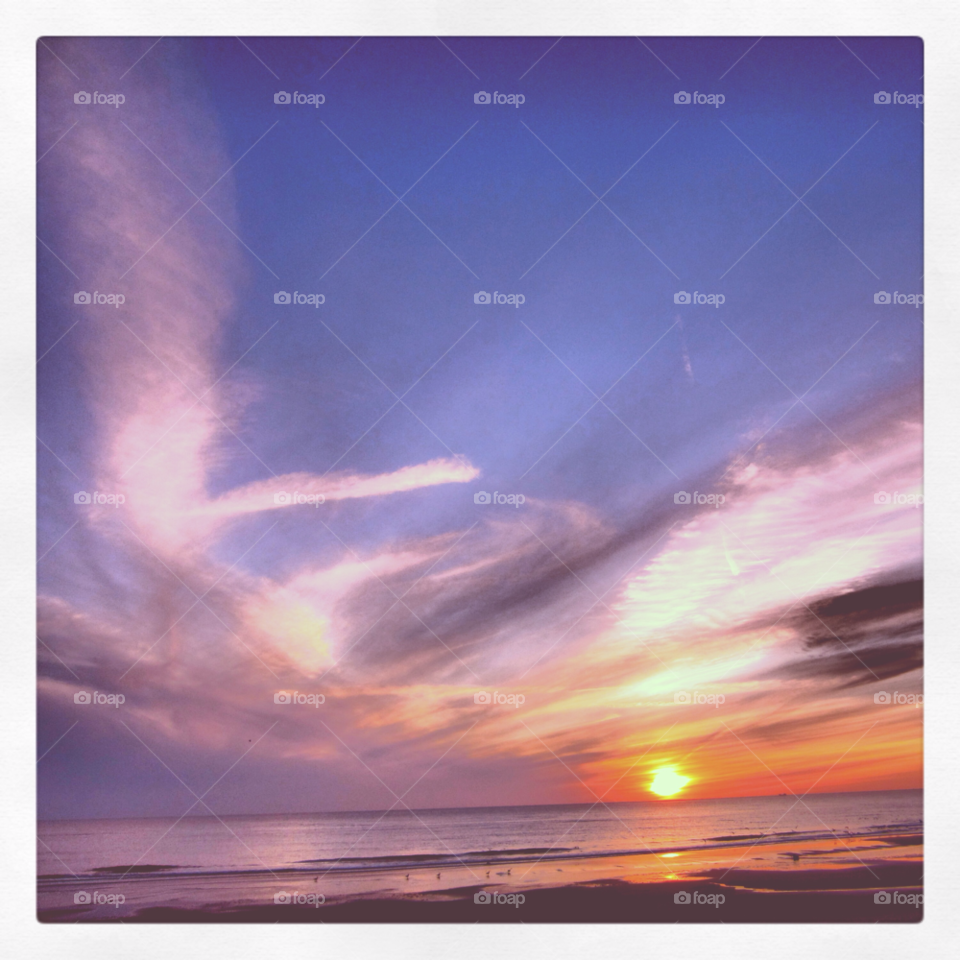 callantsoog beach sky sunset by Nietje70