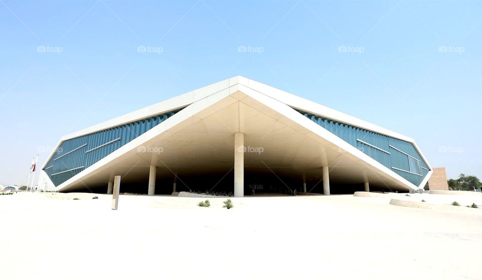 The Qatar National Library building in Doha, Qatar