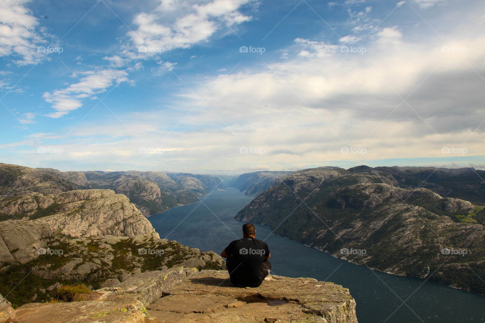 meditating guy on a mountain
