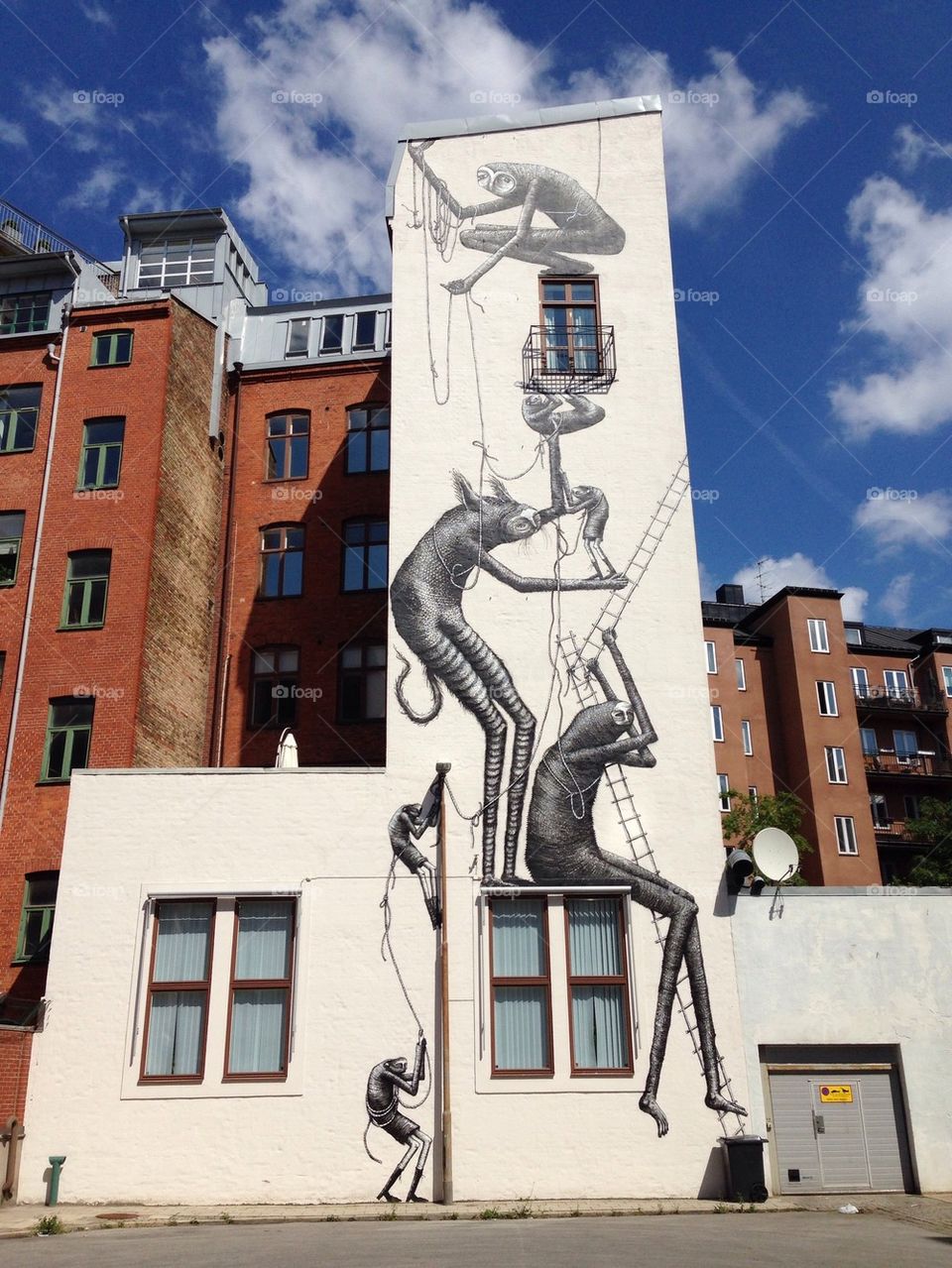 Graffiti in Malmö, Sweden, by Phlegm.