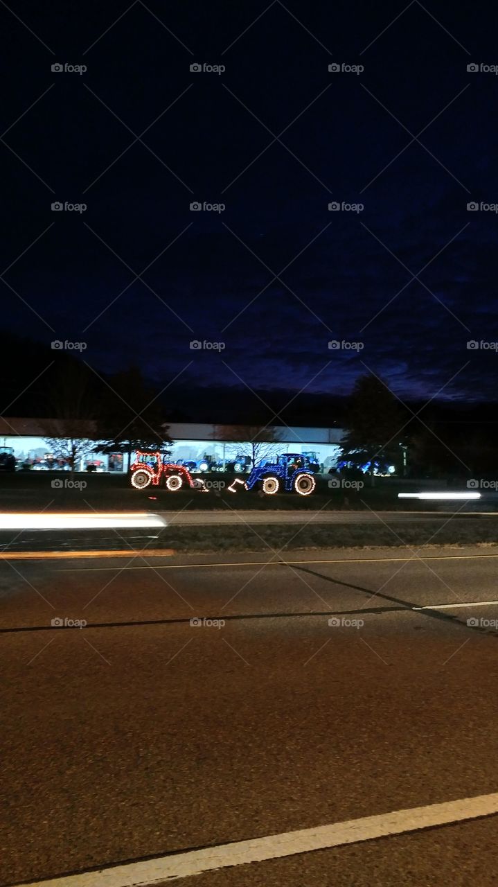 Tractors in lights
