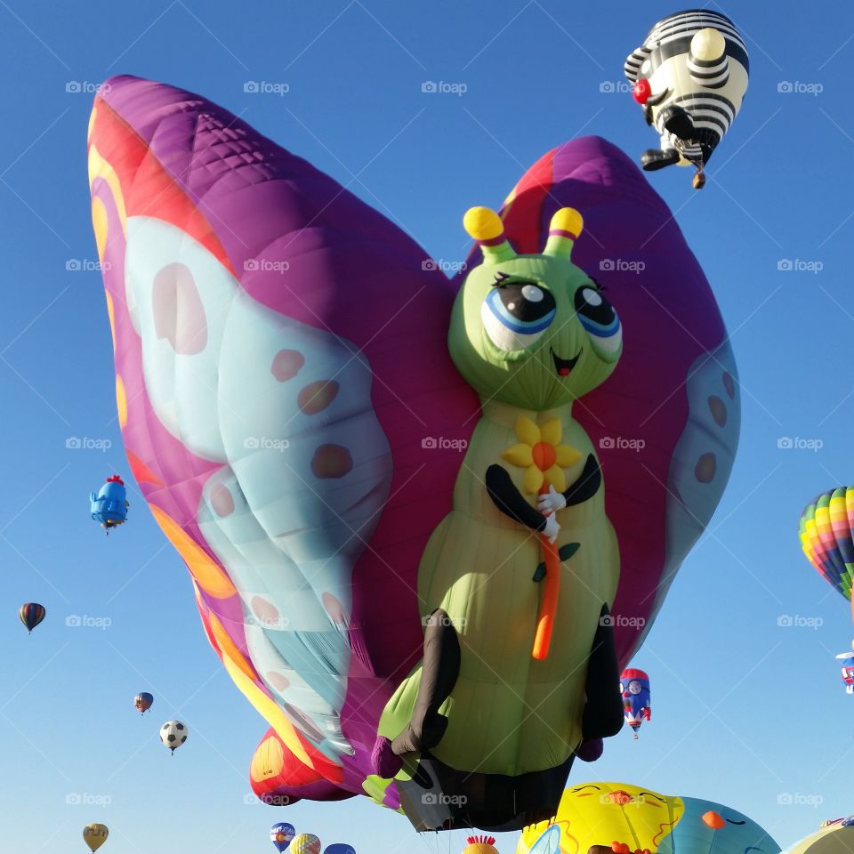 Hot air balloon, special shape, butterfly, Albuquerque International Balloon Fiesta 2016