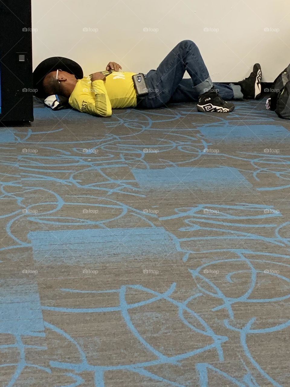 Airport Adventurers - This is what happens if you can’t afford a comfort lounge. As much as I dread the airport overnight I cannot help but be amused by everyone sleeping anywhere they can find at the airport