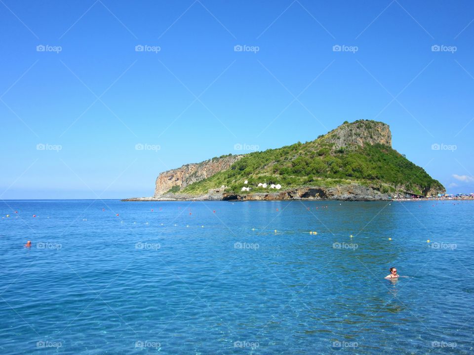 The sea of Praia ( Italy ) in the morning.