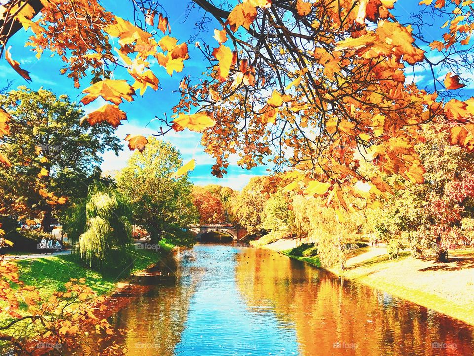 The beautiful riverside in Riga 