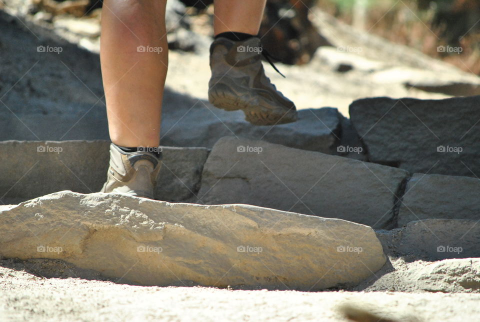 hiking shoes, rocky mountain