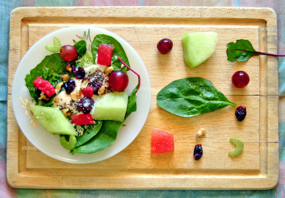 Close-up of waldorf salad in plate