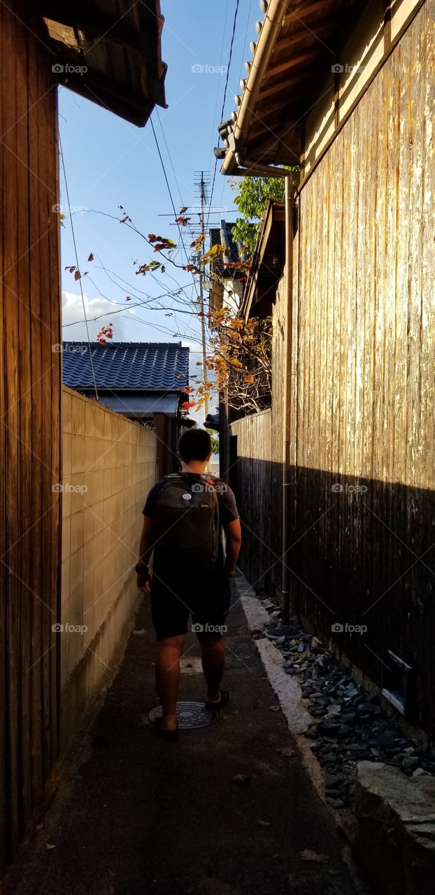 An alley in Naoshima, Japan. A perfect lighting for dawn.