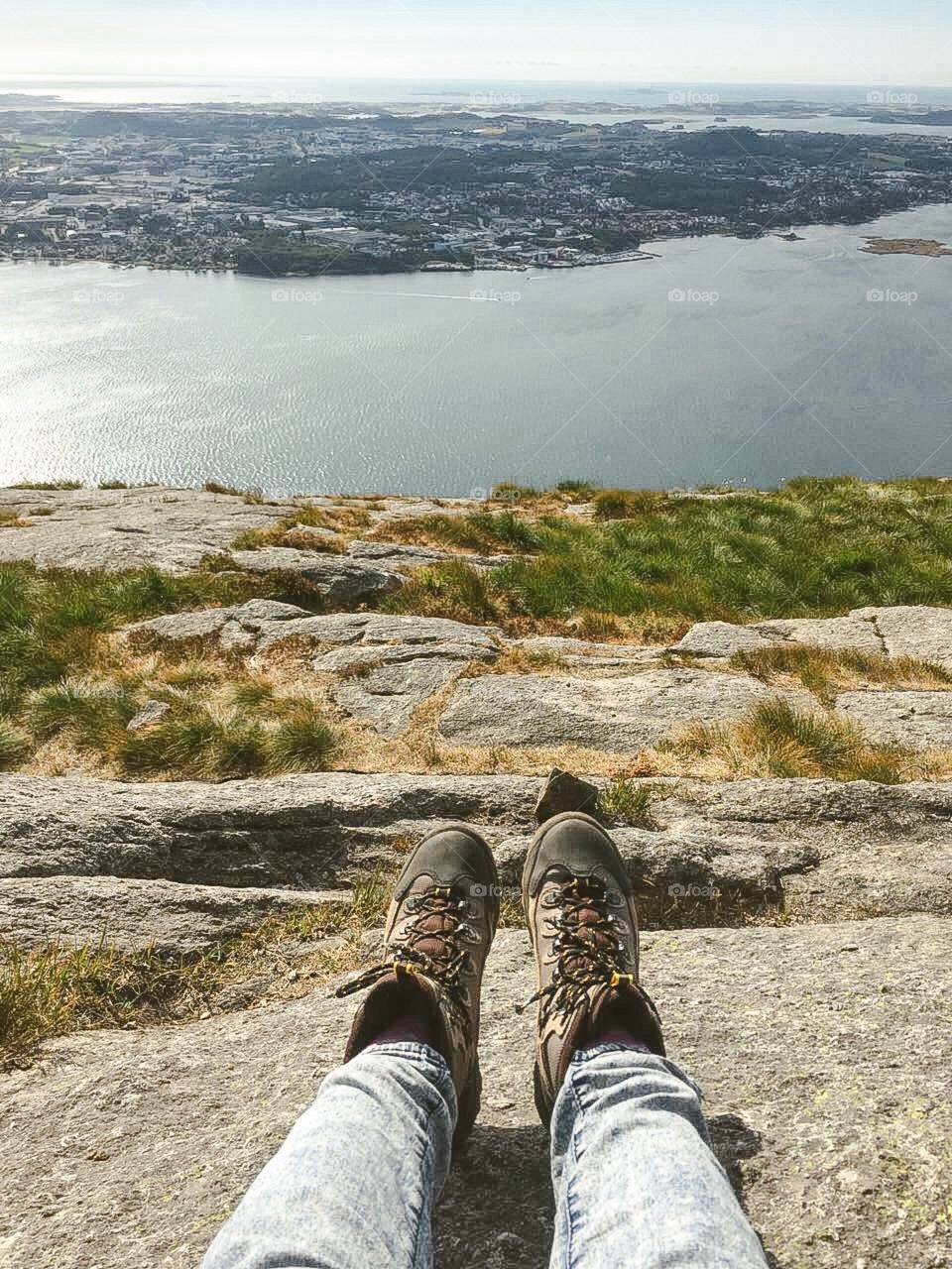 View from above while Hiking on the top of the rock.