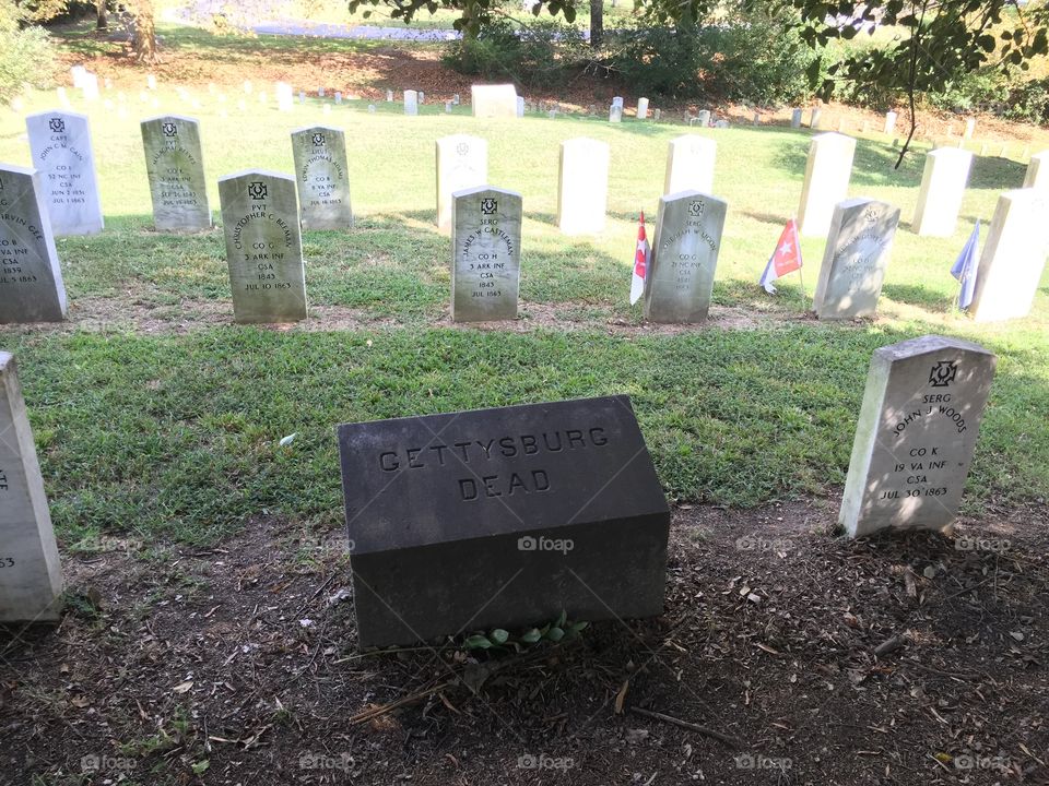 Graves of Confederate Soldiers who. died at the Battle of Gettysburg, Hollywood Cemetery, Richmond, Virginia