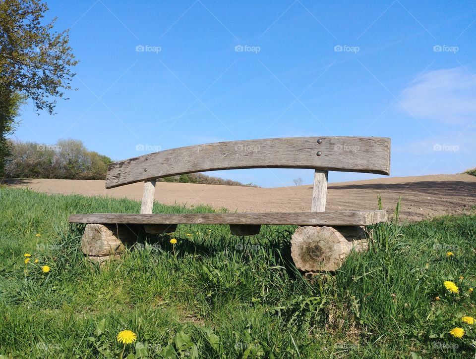 bank sitzen pause feld summer Wiese