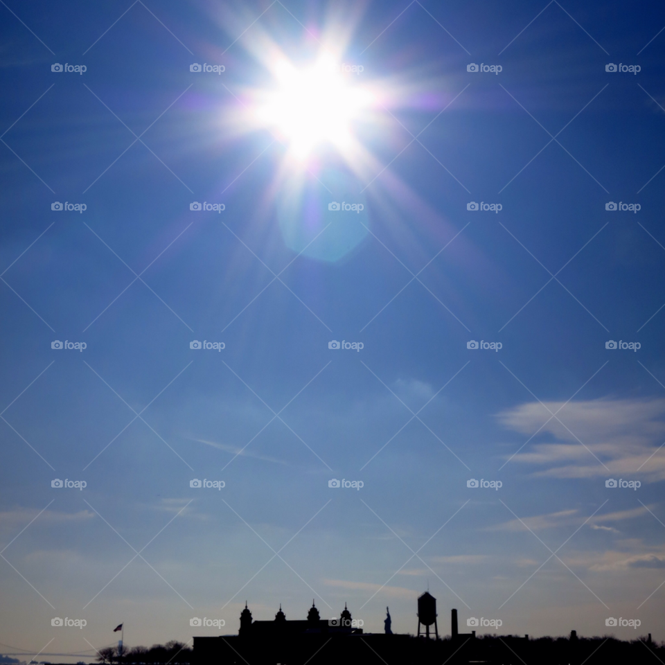 sun cloud flag blue sky by dantvusa