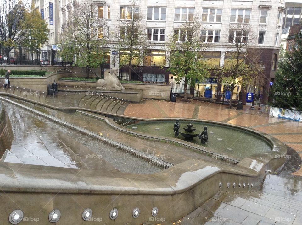 Rainy day al Birmingham city, England 