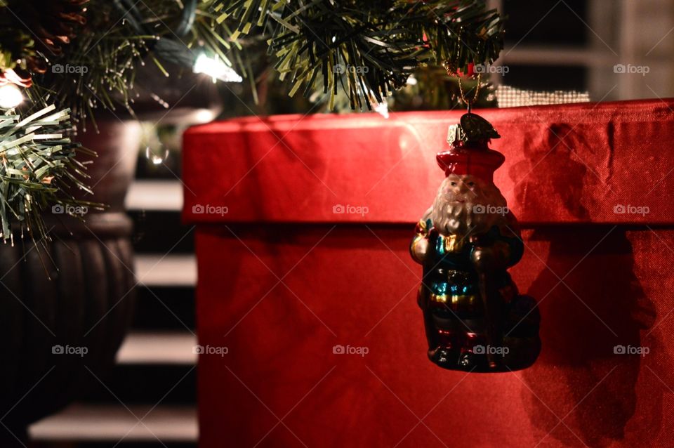 Setting up the Christmas tree