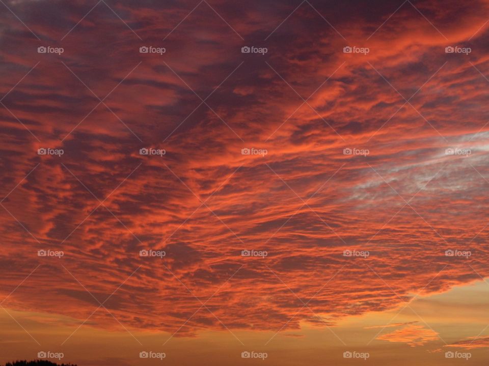 Sunset on clouds