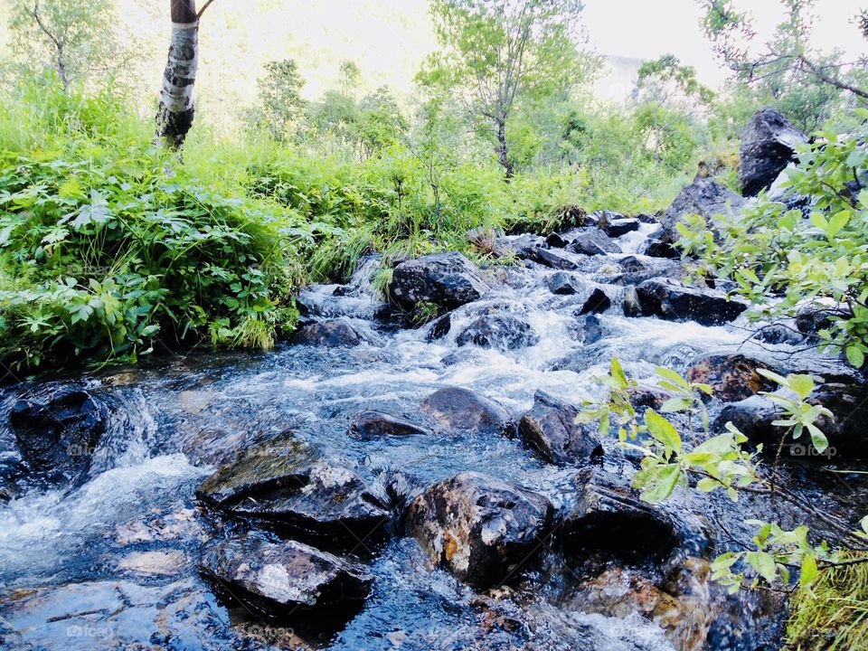 A river through the stones