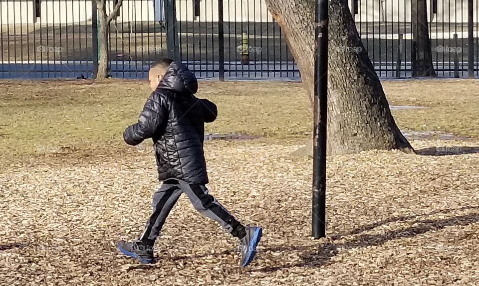 Boy Playing Outside