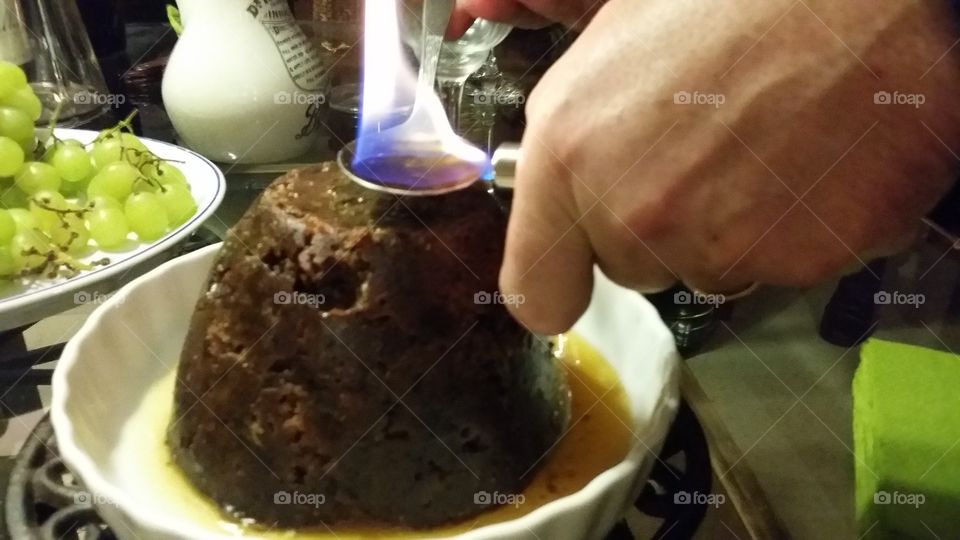 Flambé pudding