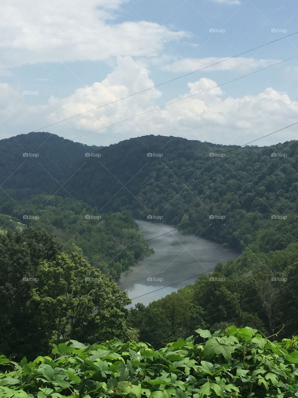 Tennessee mountains, river below the dam
