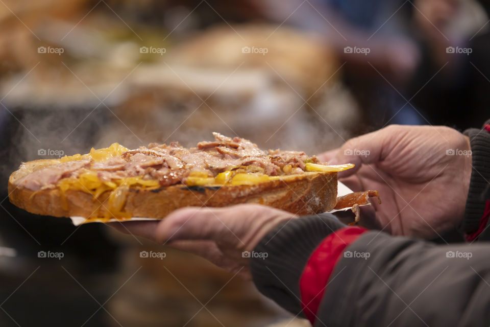 Traditional Galician bread chunk