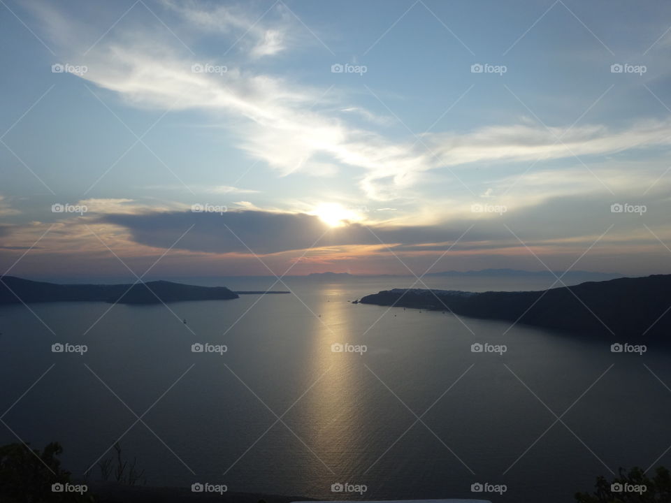 sunset in Santorin