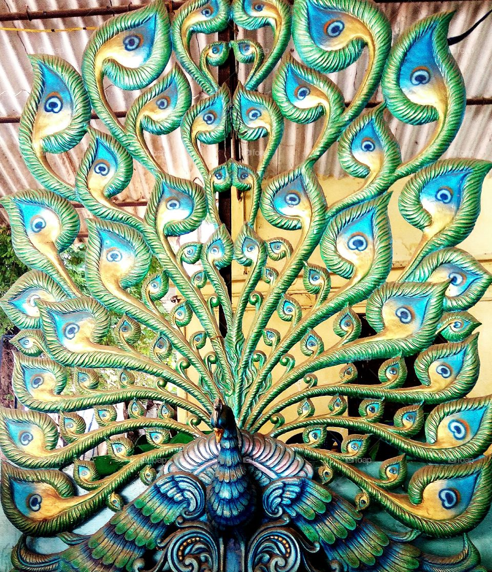 Decorate of the big peacock