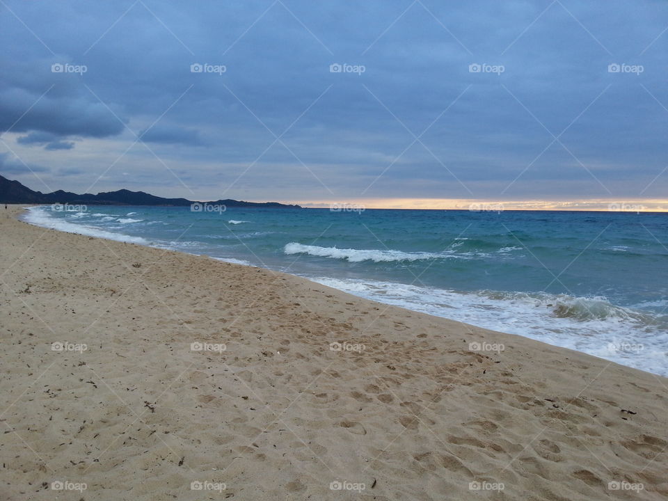 early morning at the sea. sardinia