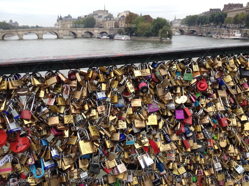 Pont de L'Archeveche. Love bridge in Paris