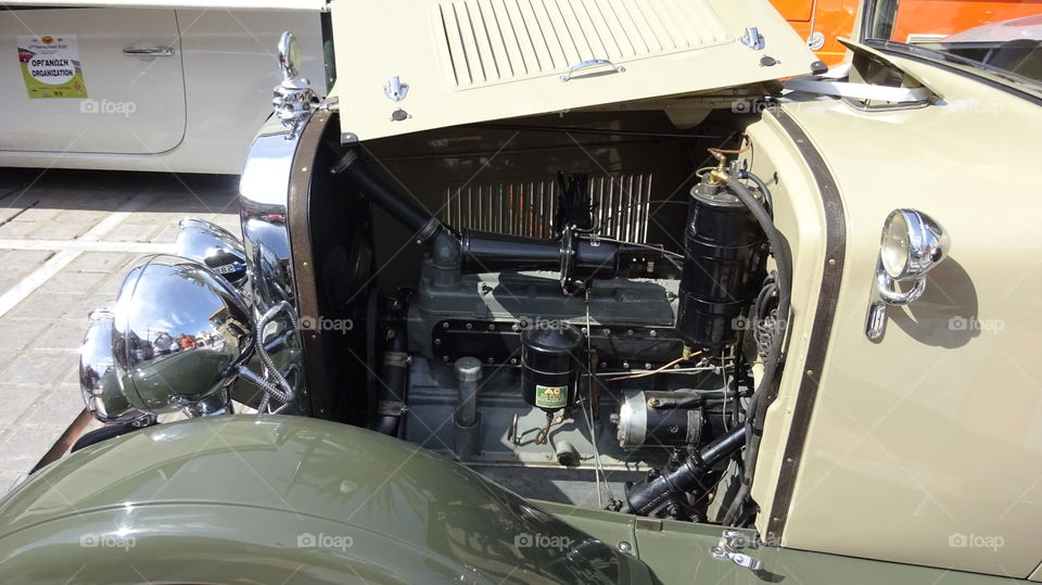 Classic car engine. Classic car engine