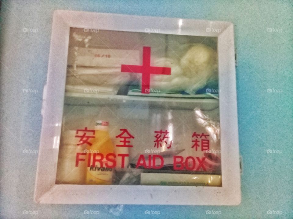 First aid kit in an accident.