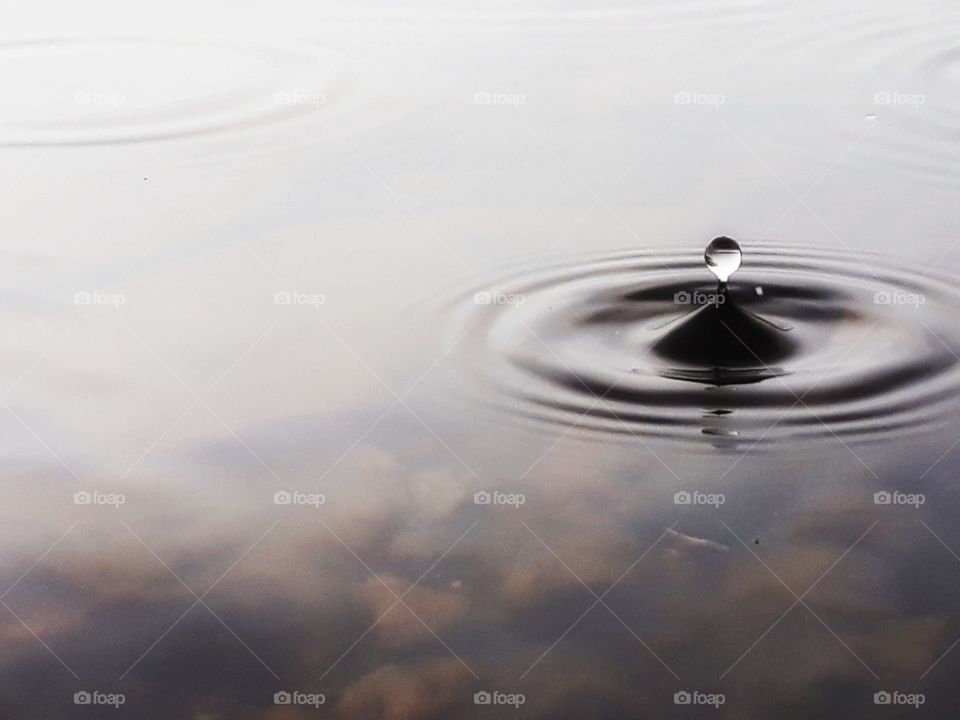 water in motion - rain drop @matano lake