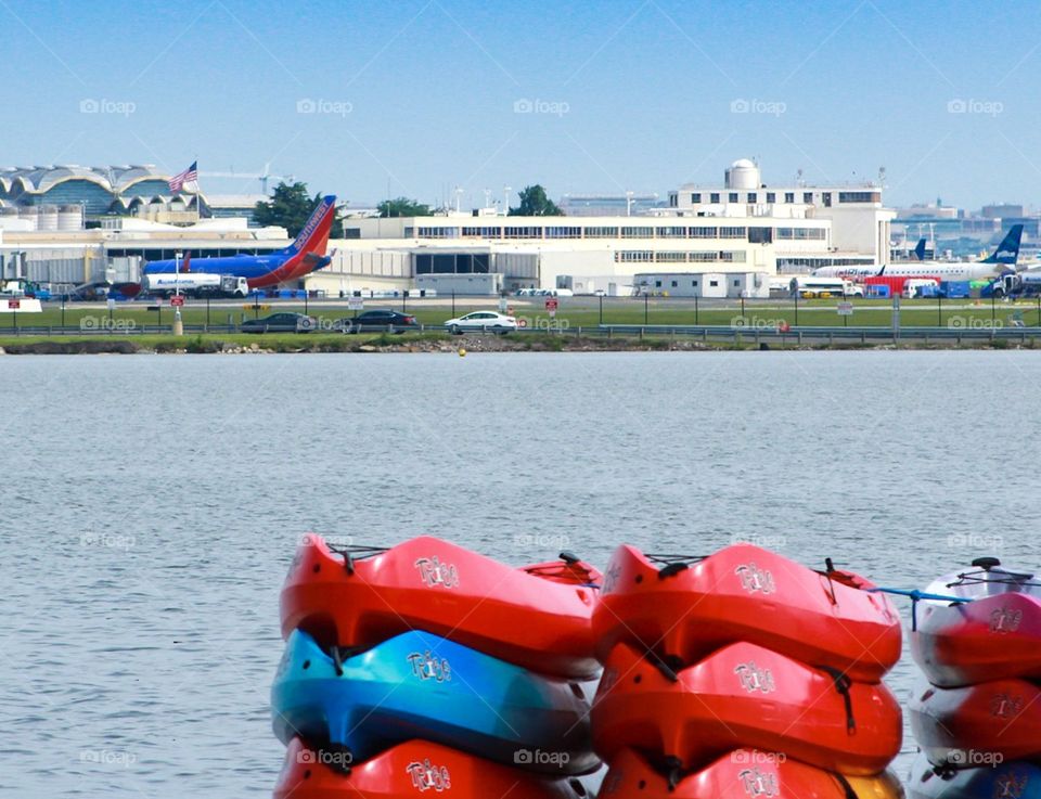 Kayaks at the airport 