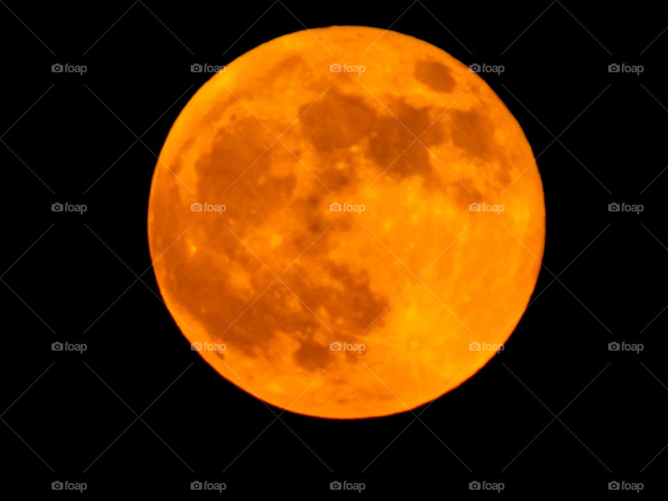 close up blood moon at night