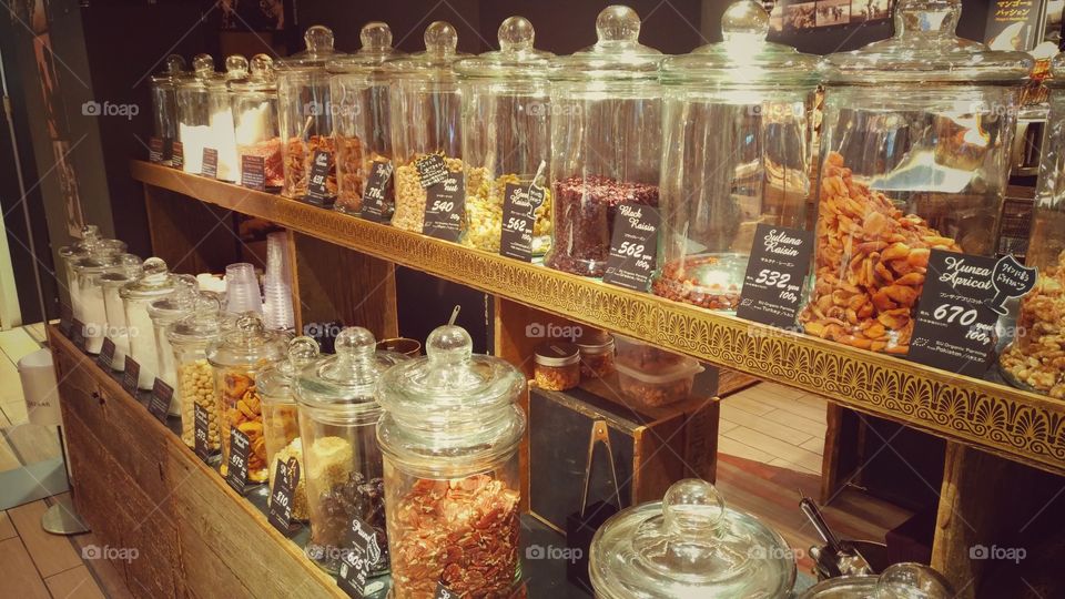 Dried fruits in jars