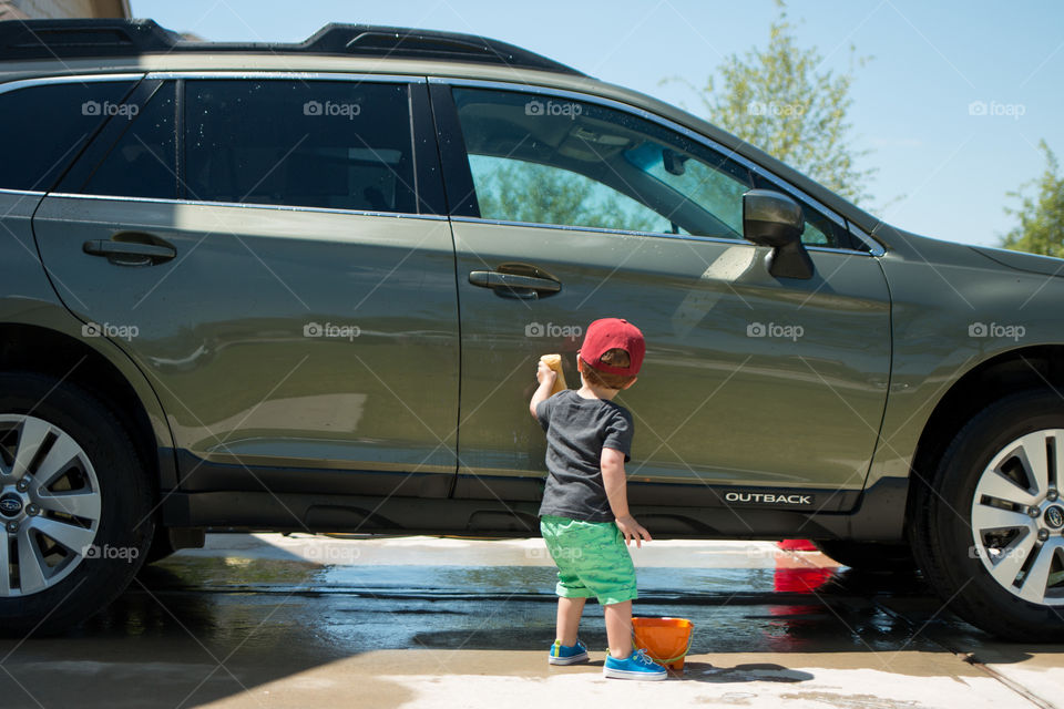 Washing the car