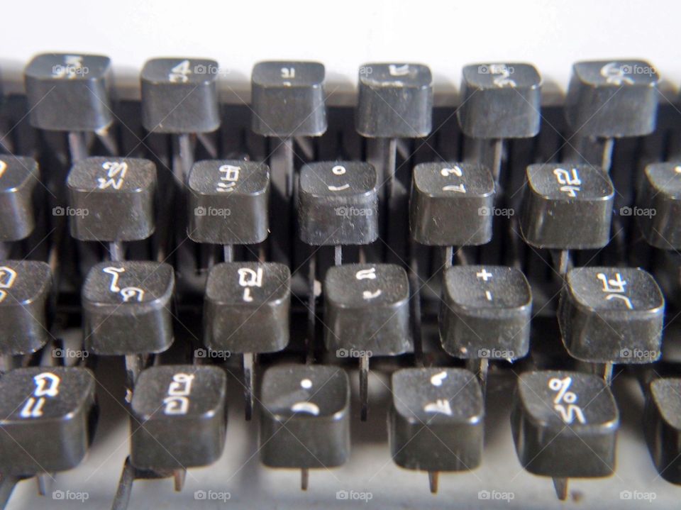 Close up of old typewriter keyboard