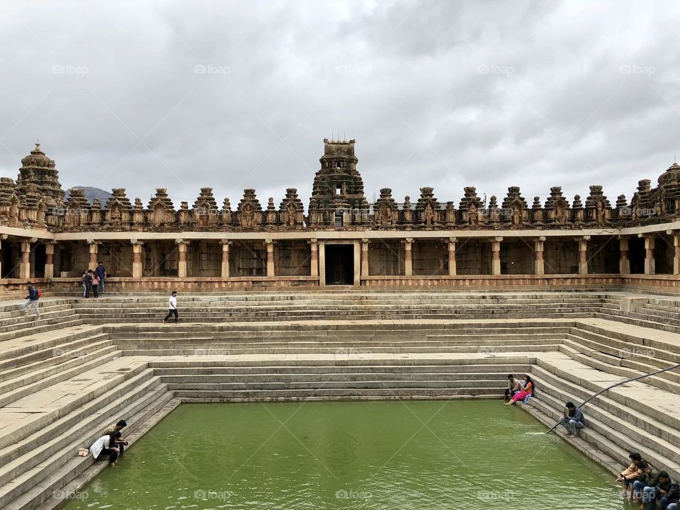 Seating by the lake -temple area